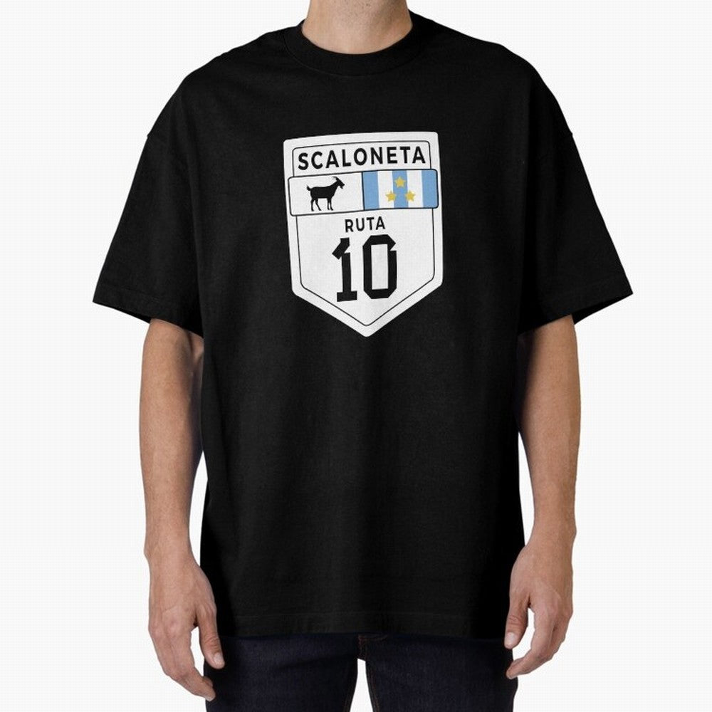 Scaloneta - Messi 10 - Goat Oversized T-Shirt Bring a Champion Mindset to FIFA World Cup 2026 Connected to Neymar, Haaland and Cristiano Ronaldo, Argentina and Brazil Energy, Supporter Pride, Iconic Celebrations, Legendary Names and Global Match