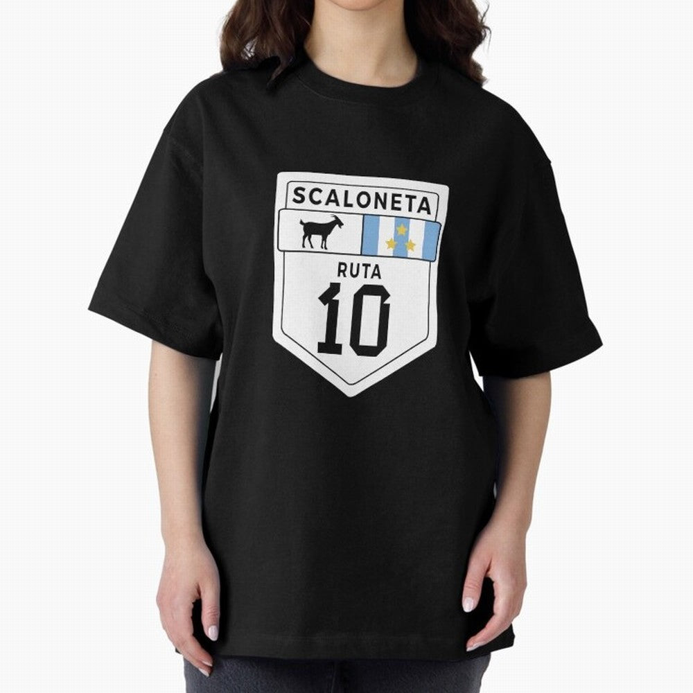 Scaloneta - Messi 10 - Goat Oversized T-Shirt Bring a Champion Mindset to FIFA World Cup 2026 Connected to Neymar, Haaland and Cristiano Ronaldo, Argentina and Brazil Energy, Supporter Pride, Iconic Celebrations, Legendary Names and Global Match