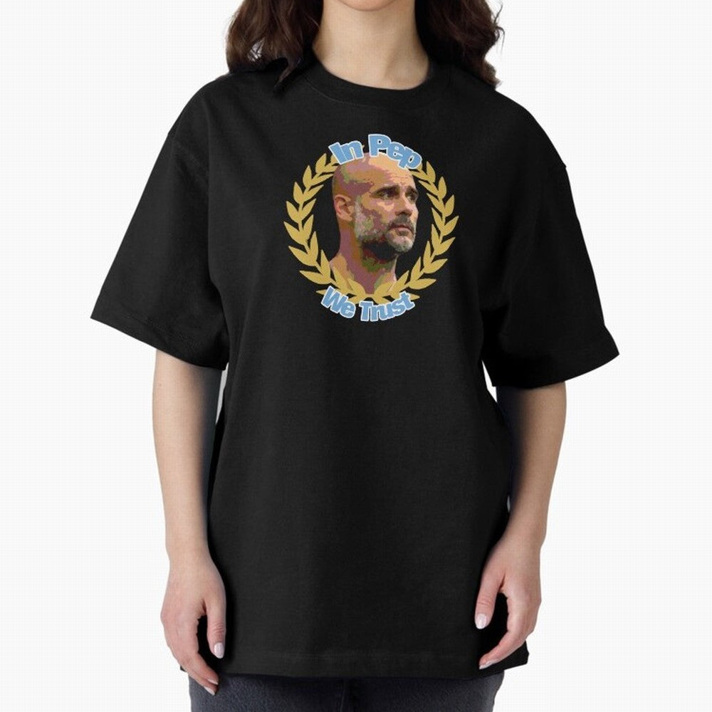Manchester City - In Pep We Trust Classic T-Shirt Get Ready for Global Football Passion for FIFA World Cup 2026 USA Canada Mexico, Capturing Messi and Cristiano Ronaldo, Argentina, Vintage Soccer Flavor, Modern Football Stars, National Flags and