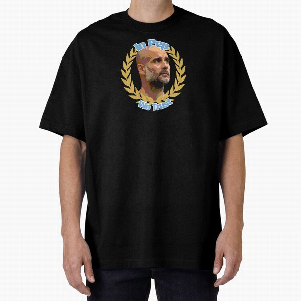 Manchester City - In Pep We Trust Classic T-Shirt Get Ready for Global Football Passion for FIFA World Cup 2026 USA Canada Mexico, Capturing Messi and Cristiano Ronaldo, Argentina, Vintage Soccer Flavor, Modern Football Stars, National Flags and