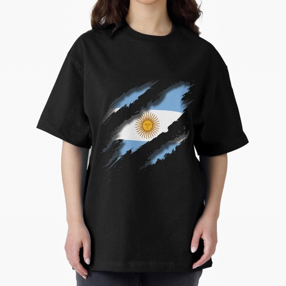 Argentina Tearing a New One Oversized T-Shirt Show Love for Legendary Goals in FIFA World Cup 2026 USA Canada Mexico for Fans of Cristiano Ronaldo, Haaland and CR7 and Brazil, Portugal and Argentina, Bringing Tournament Hype, Historic Matchups,