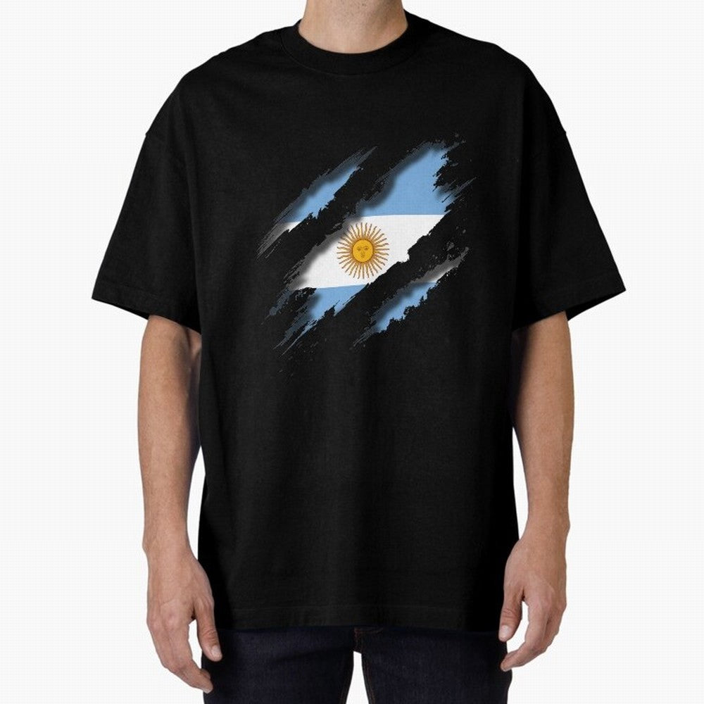 Argentina Tearing a New One Oversized T-Shirt Show Love for Legendary Goals in FIFA World Cup 2026 USA Canada Mexico for Fans of Cristiano Ronaldo, Haaland and CR7 and Brazil, Portugal and Argentina, Bringing Tournament Hype, Historic Matchups,