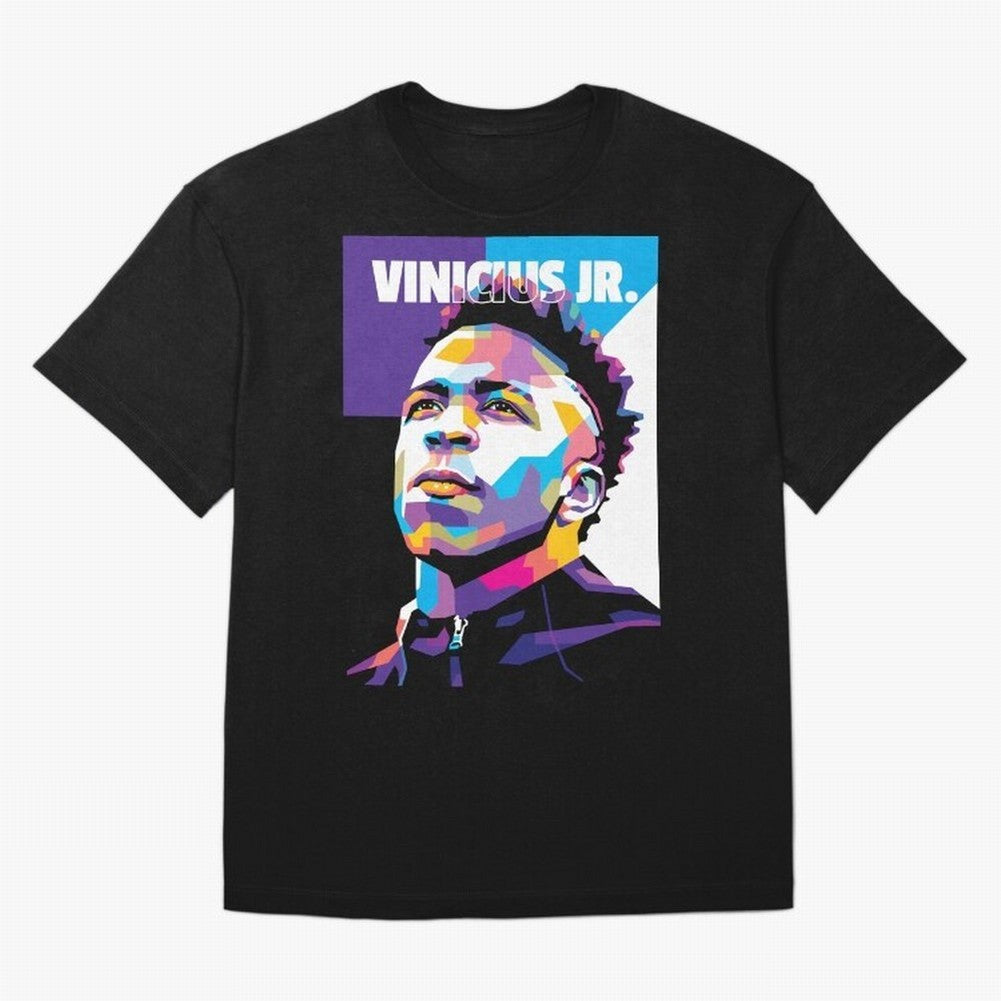 Vinicius Jr. in WPAP Style Essential T-Shirt Represent Football Lovers during FIFA World Cup 2026 Group Stage Featuring Cristiano Ronaldo, Argentina, France and Brazil Energy, Football History, Final Match Energy, Crowd Noise and Once in a Lifetime