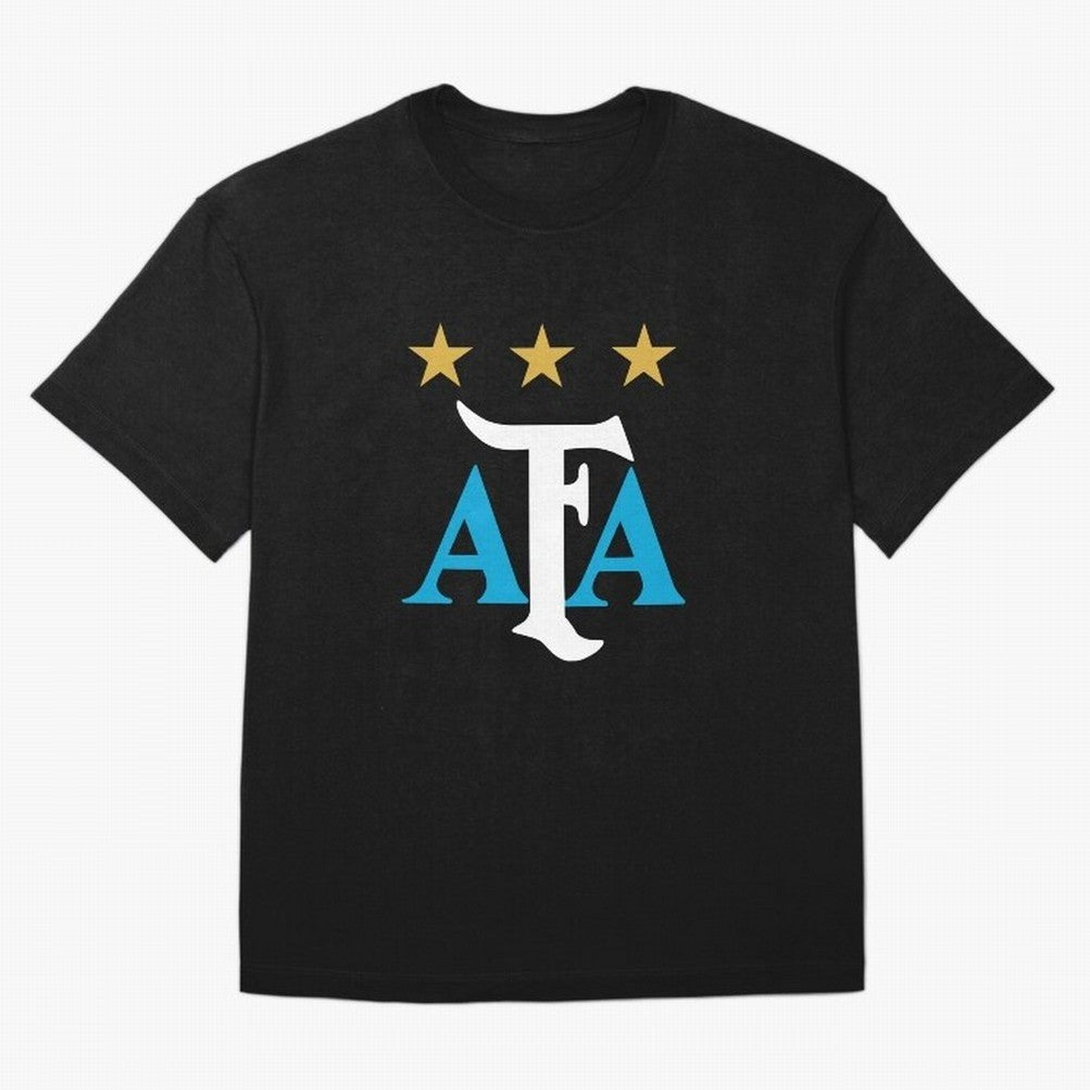 AFA logo - Argentina (light blue, white & gold) Oversized T-Shirt Cheer for Match Day Hype around FIFA World Cup 2026, CR7, Argentina, Stadium Memories, Football Loyalty, International Chants and Championship Tradition; Great for Supporters Who