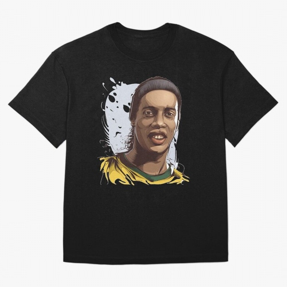Illustration Ronaldinho Art Classic T-Shirt Turn Every Weekend Toward FIFA World Cup 2026 USA Canada Mexico Inspired by Haaland and Mbappe, Netherlands Energy, Classic Soccer Heritage, Championship Pressure, Fan Loyalty and International Pride;