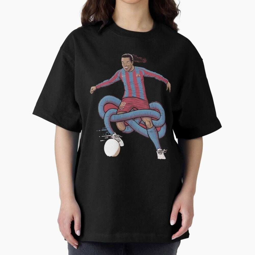 Ronaldinho Oversized T-Shirt Bring International Match Energy to FIFA World Cup 2026 Group Stage Filled with Haaland, Argentina Energy, Vintage Soccer Flavor, Modern Football Stars, National Flags and Final Night Emotion; Perfect for Fans,