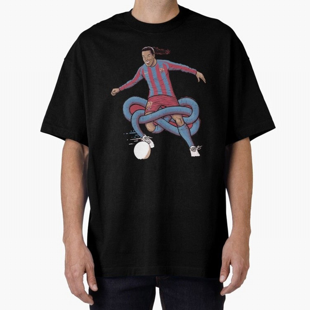 Ronaldinho Oversized T-Shirt Bring International Match Energy to FIFA World Cup 2026 Group Stage Filled with Haaland, Argentina Energy, Vintage Soccer Flavor, Modern Football Stars, National Flags and Final Night Emotion; Perfect for Fans,