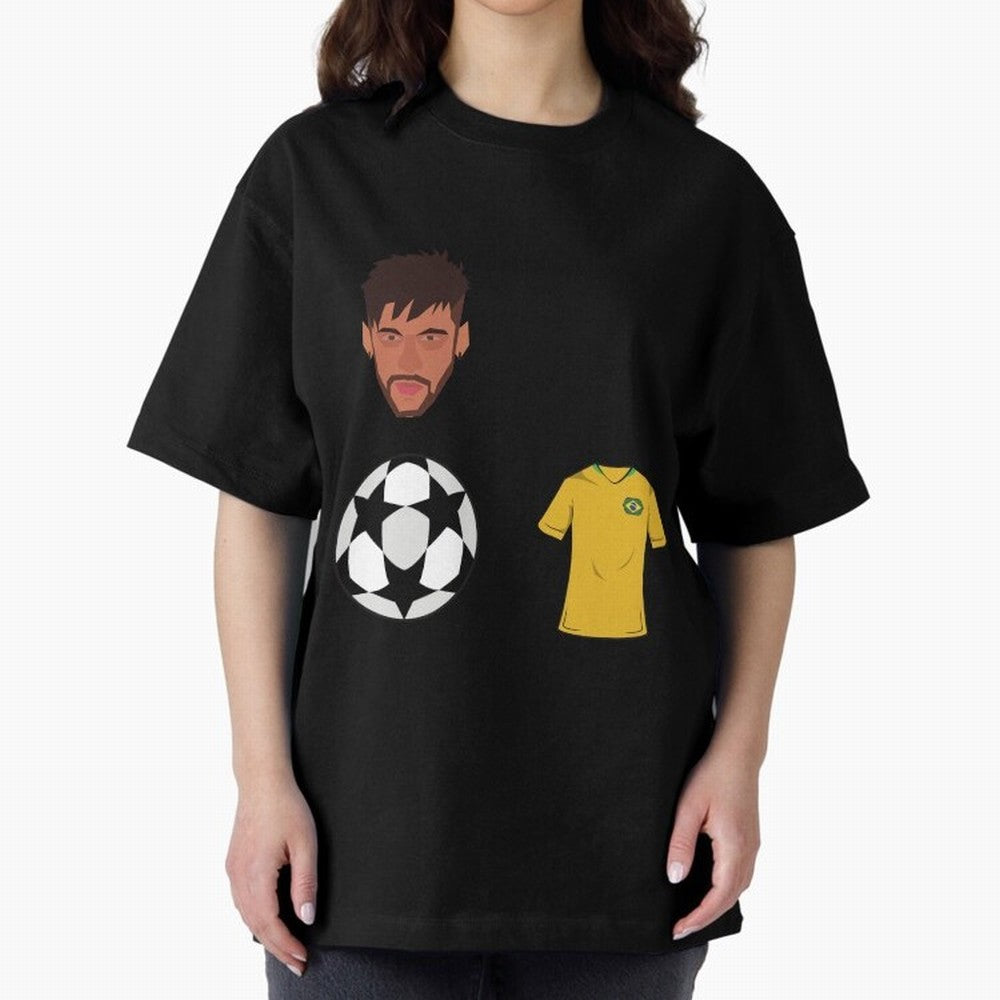 Neymar JR 10 - PSG X Brazil Oversized T-Shirt Celebrate Fan Culture around FIFA World Cup 2026 USA Canada Mexico Connected to Mbappe and Neymar, Argentina and Brazil Energy, Classic Soccer Heritage, Championship Pressure, Fan Loyalty and
