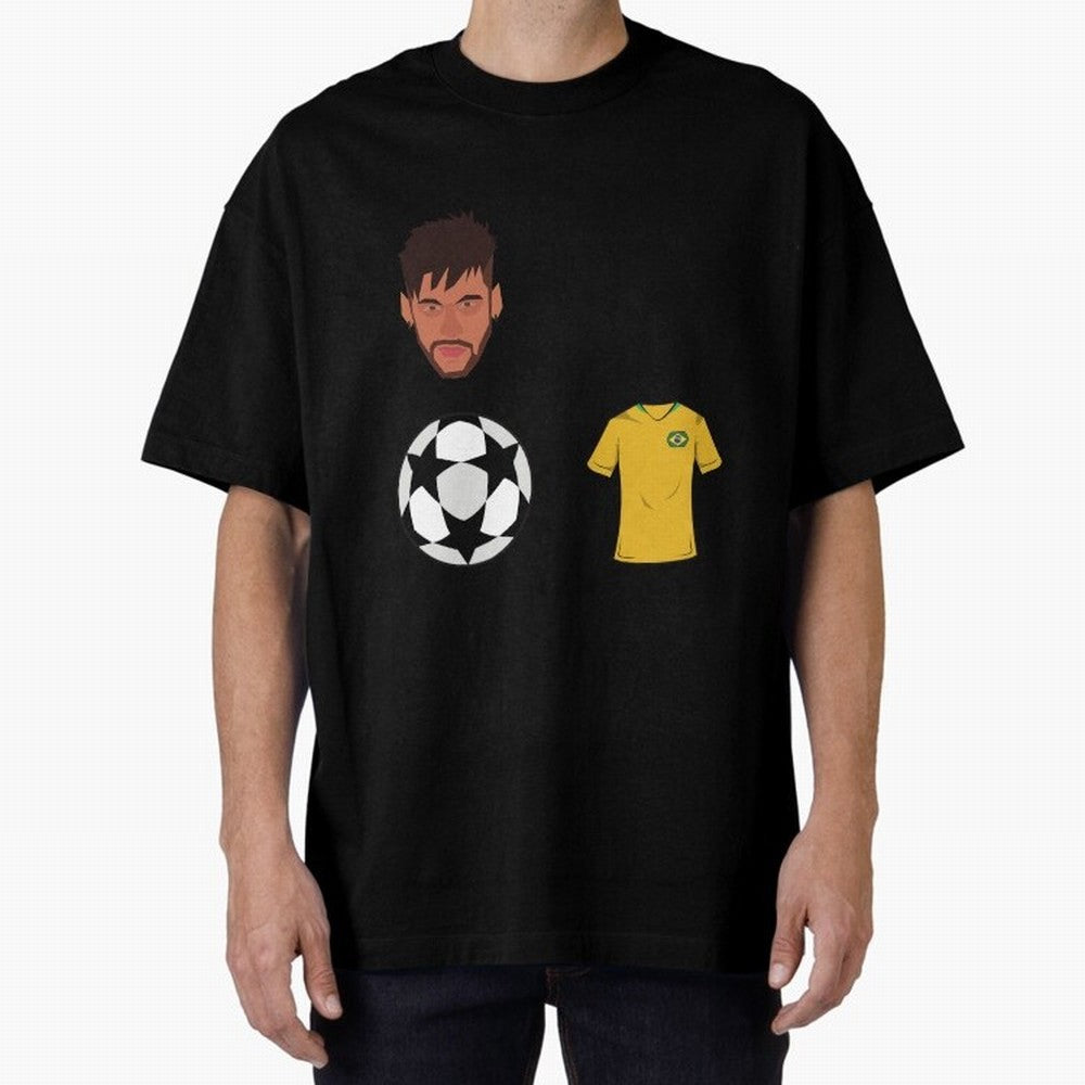 Neymar JR 10 - PSG X Brazil Oversized T-Shirt Celebrate Fan Culture around FIFA World Cup 2026 USA Canada Mexico Connected to Mbappe and Neymar, Argentina and Brazil Energy, Classic Soccer Heritage, Championship Pressure, Fan Loyalty and