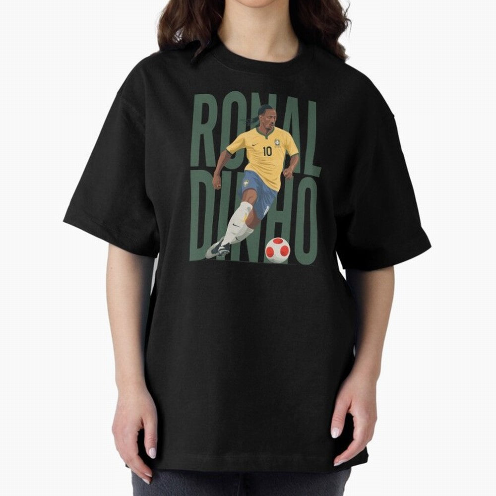 Ronaldinho Gaucho in action Minimalist Graphic Premium T-Shirt Capture Stadium Memories from FIFA World Cup 2026 for Fans of Neymar and Portugal, Bringing Worldwide Fan Energy, Dramatic Goals, Stadium Lights and Championship Celebrations; Made for