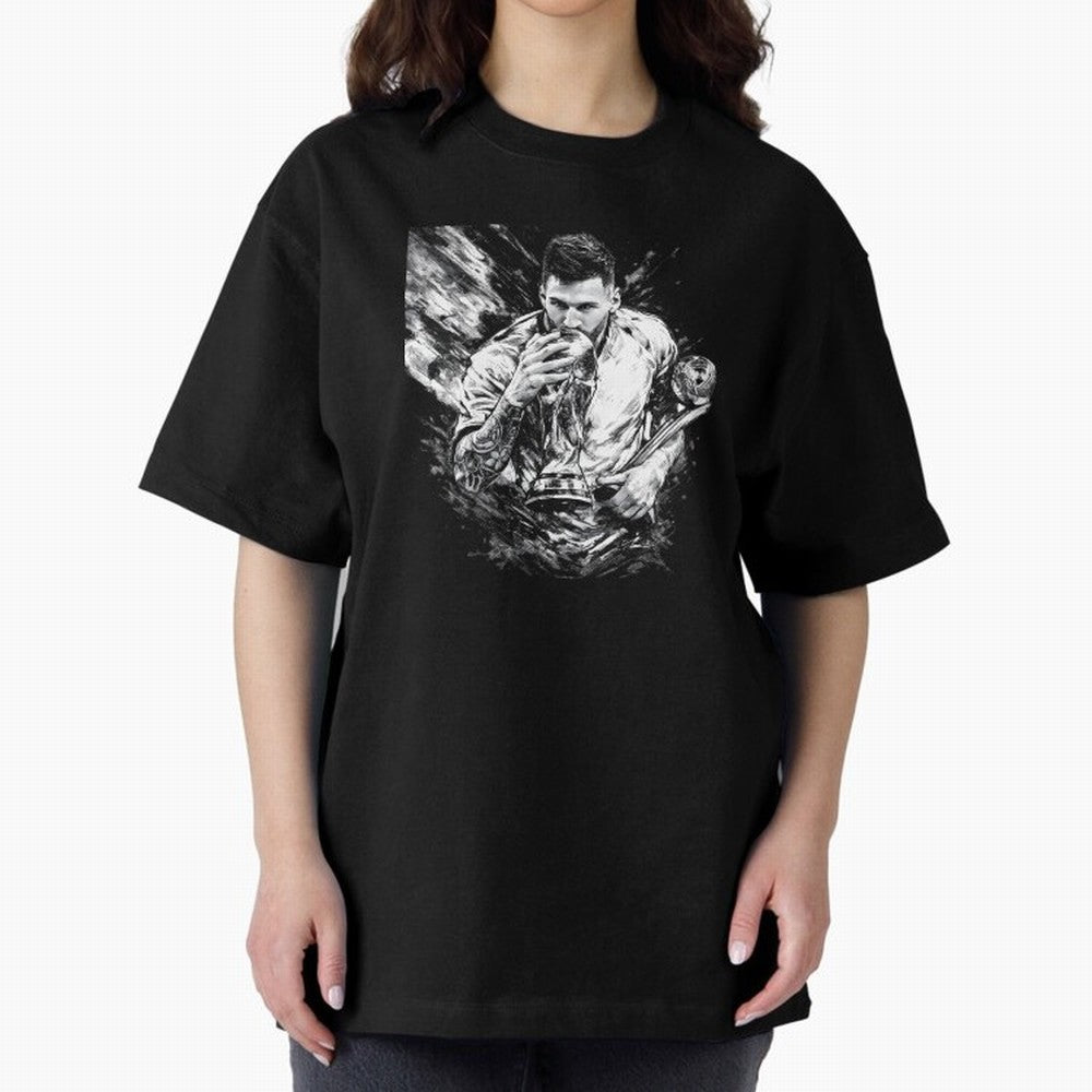Eternal Glory ¨C Inked Champion Tribute Messi Premium T-Shirt Share the Excitement of FIFA World Cup 2026 Group Stage for Fans of Haaland and Mbappe and England and Germany, Bringing Championship Spirit, Famous Goals, Roaring Crowds and