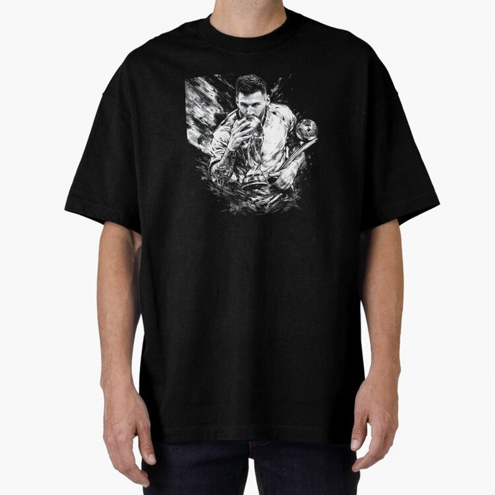 Eternal Glory ¨C Inked Champion Tribute Messi Premium T-Shirt Share the Excitement of FIFA World Cup 2026 Group Stage for Fans of Haaland and Mbappe and England and Germany, Bringing Championship Spirit, Famous Goals, Roaring Crowds and