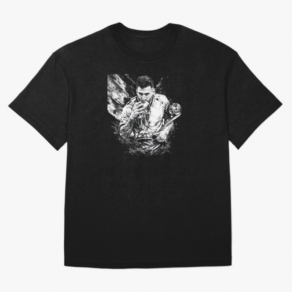 Eternal Glory ¨C Inked Champion Tribute Messi Premium T-Shirt Share the Excitement of FIFA World Cup 2026 Group Stage for Fans of Haaland and Mbappe and England and Germany, Bringing Championship Spirit, Famous Goals, Roaring Crowds and