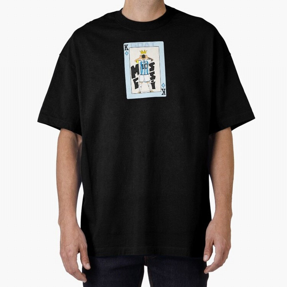 Deck of cards Messi Premium T-Shirt Bring International Match Energy to FIFA World Cup 2026 USA Canada Mexico Celebrating Messi and Cristiano Ronaldo, Argentina and Brazil Energy, Retro Football Energy, Iconic Rivalries, Trophy Chase Drama and