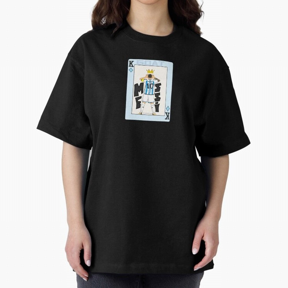 Deck of cards Messi Premium T-Shirt Bring International Match Energy to FIFA World Cup 2026 USA Canada Mexico Celebrating Messi and Cristiano Ronaldo, Argentina and Brazil Energy, Retro Football Energy, Iconic Rivalries, Trophy Chase Drama and