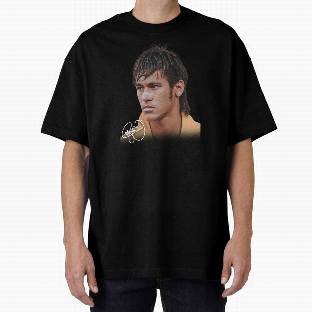 Neymar Jr T-Shirt Big Face Young Neymar Classic T-Shirt Carry the Colors and Pride of Global Football Passion for FIFA World Cup 2026 USA Canada Mexico, Highlighting Cristiano Ronaldo, Argentina, France and Brazil, Worldwide Fan Energy, Dramatic
