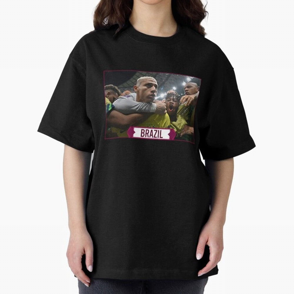 Brazil World Cup Oversized T-Shirt Bring International Match Energy to Global Football Passion for FIFA World Cup 2026, Celebrating Neymar, Haaland and Cristiano Ronaldo, Netherlands, Supporter Pride, Iconic Celebrations, Legendary Names and Global