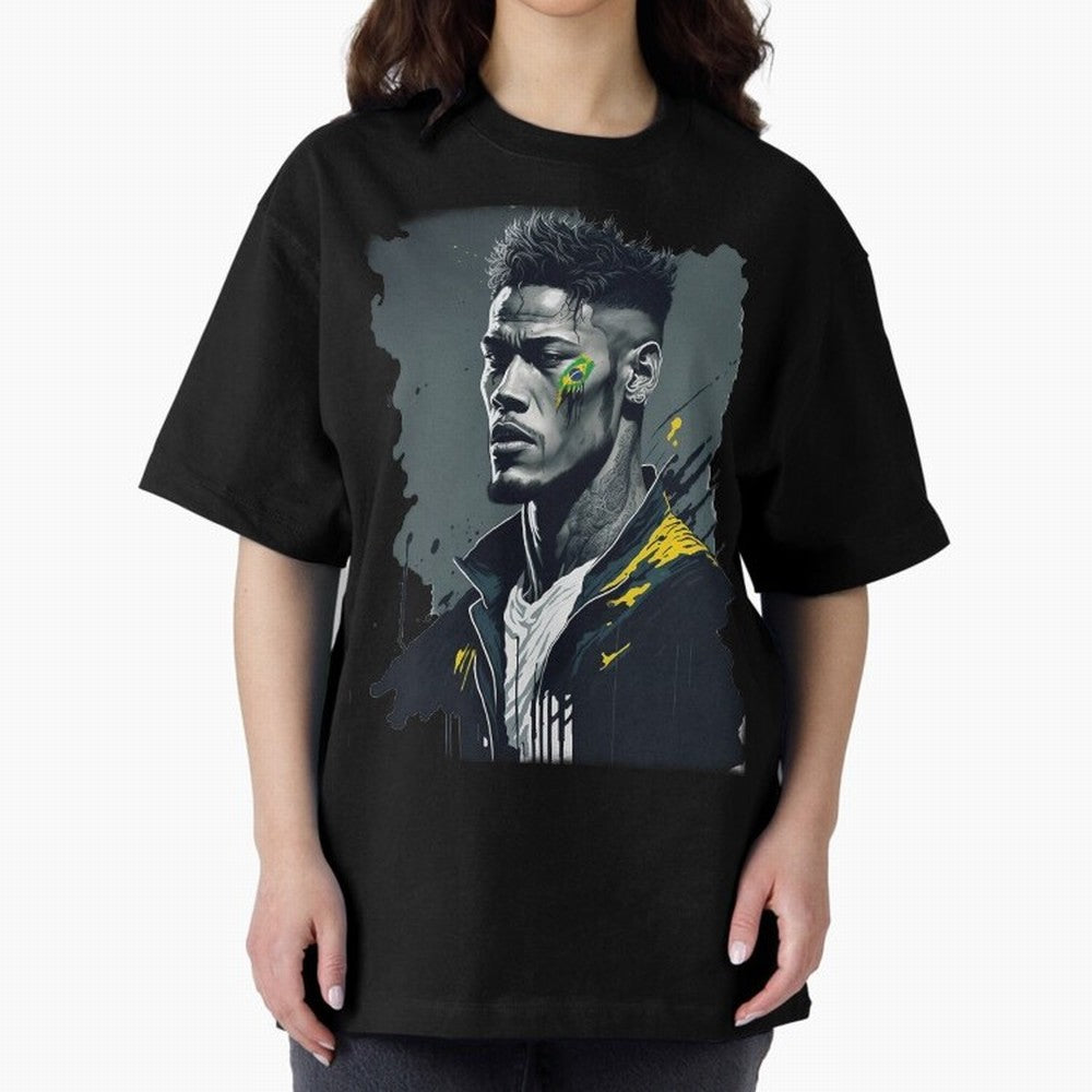 Neymar Jr. splash art Oversized T-Shirt Support Your Favorite Stars during FIFA World Cup 2026 with Cristiano Ronaldo, Haaland and CR7, Argentina Energy, Champion Mindset, Group Stage Buzz, Knockout Tension and Passionate Fan Culture; Ideal for