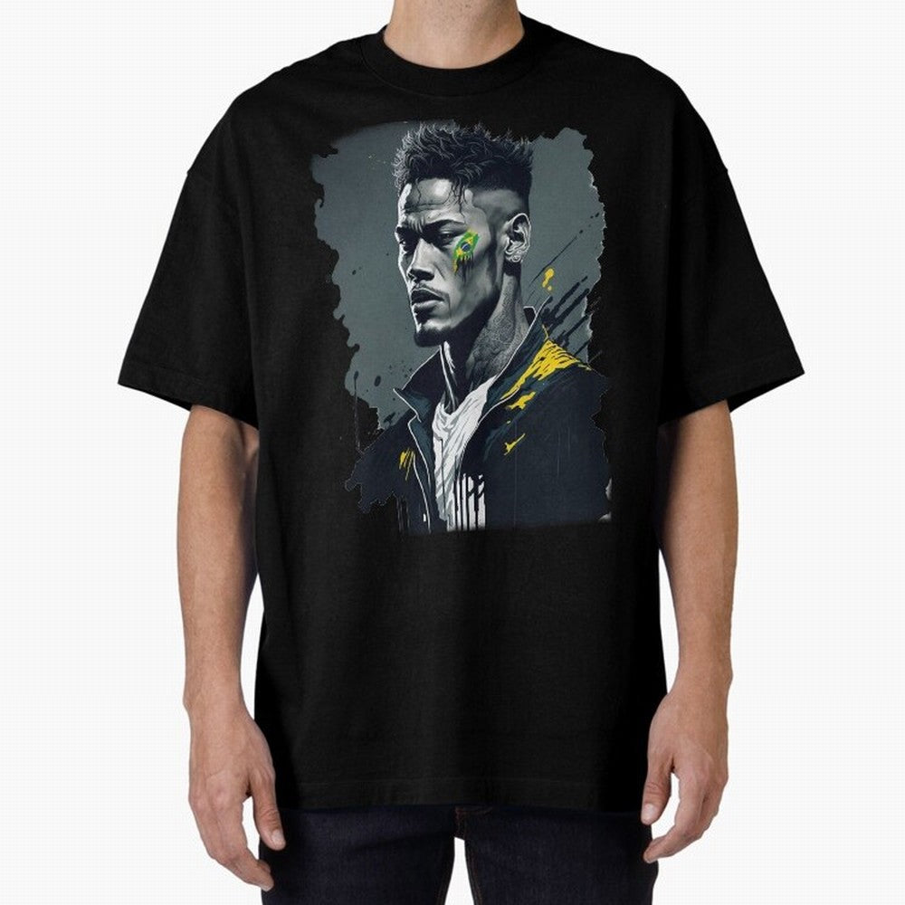 Neymar Jr. splash art Oversized T-Shirt Support Your Favorite Stars during FIFA World Cup 2026 with Cristiano Ronaldo, Haaland and CR7, Argentina Energy, Champion Mindset, Group Stage Buzz, Knockout Tension and Passionate Fan Culture; Ideal for