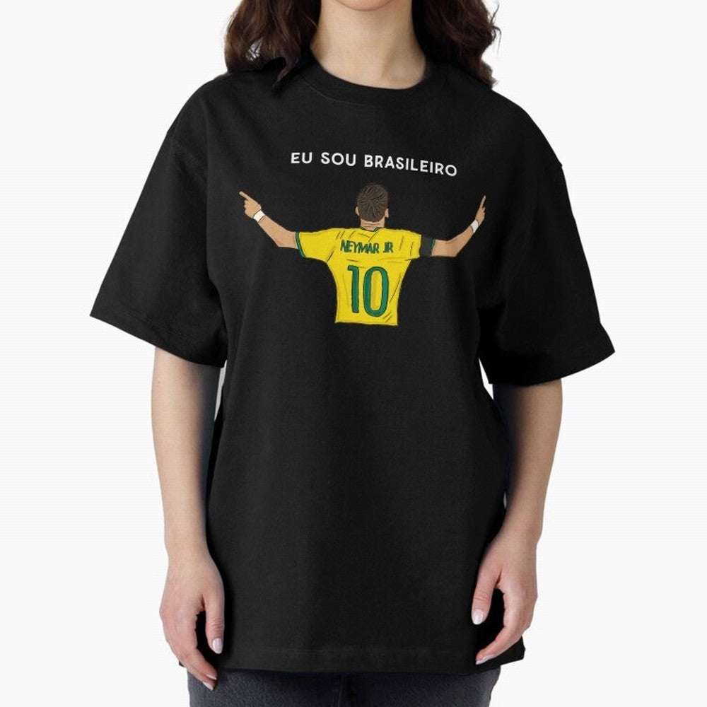 Neymar Jr Brazil Oversized T-Shirt Join Supporters Worldwide for Global Football Passion for FIFA World Cup 2026 USA Canada Mexico, Driven by Haaland and Mbappe, England and Germany, Stadium Chants, National Pride, Trophy Dreams and Unforgettable