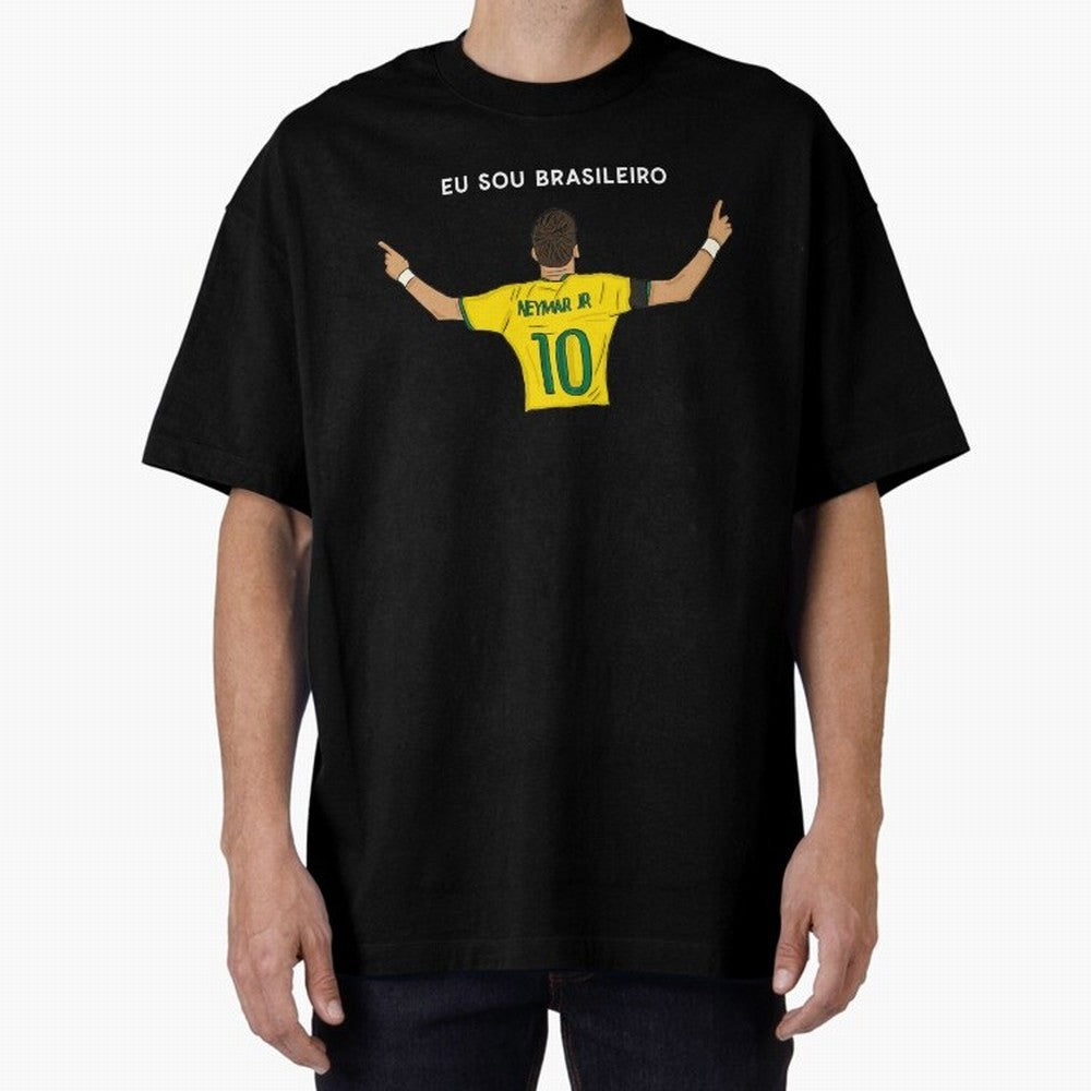 Neymar Jr Brazil Oversized T-Shirt Join Supporters Worldwide for Global Football Passion for FIFA World Cup 2026 USA Canada Mexico, Driven by Haaland and Mbappe, England and Germany, Stadium Chants, National Pride, Trophy Dreams and Unforgettable