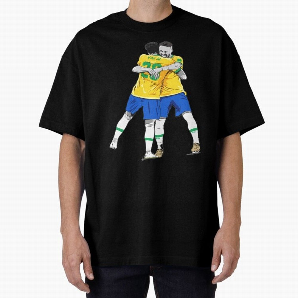 BRAZIL Neymar Jr and Vini Jr World Cup Celebration Classic T-Shirt Keep Football History Alive during Global Football Passion for FIFA World Cup 2026, Highlighting Messi, Brazil, Supporter Pride, Iconic Celebrations, Legendary Names and Global