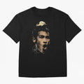 Young Neymar Illustration Oversized T-Shirt Celebrate Golden Goal Energy in FIFA World Cup 2026 USA Canada Mexico for Fans of Cristiano Ronaldo and Portugal, Spain and Germany, Bringing Game Day Rituals, Football Legends, Country Pride and the Road