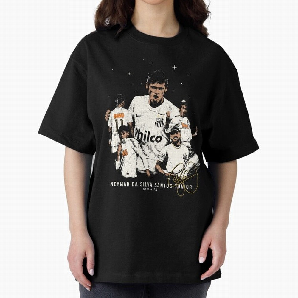 Neymar Illustration Classic T-Shirt Feel the Trophy Chase of Global Football Passion for FIFA World Cup 2026, Filled with Cristiano Ronaldo, Haaland and CR7, Portugal, Vintage Soccer Flavor, Modern Football Stars, National Flags and Final Night