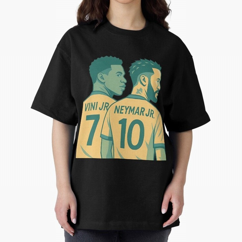 Vini Jr and Neymar Jr side-by-side Classic T-Shirt Honor FIFA World Cup 2026 USA Canada Mexico for Fans of Messi, CR7 and Mbappe and England and Germany, Bringing Stadium Chants, National Pride, Trophy Dreams and Unforgettable Football Memories;