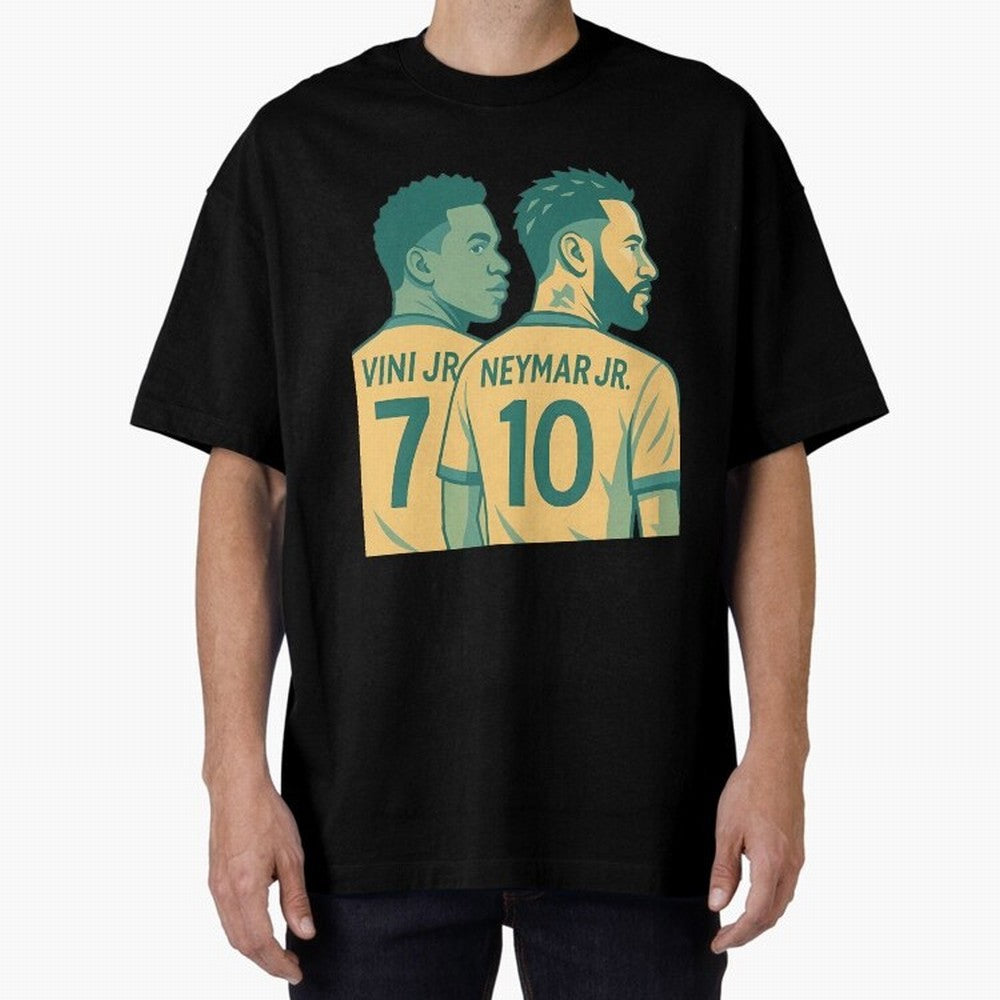 Vini Jr and Neymar Jr side-by-side Classic T-Shirt Honor FIFA World Cup 2026 USA Canada Mexico for Fans of Messi, CR7 and Mbappe and England and Germany, Bringing Stadium Chants, National Pride, Trophy Dreams and Unforgettable Football Memories;