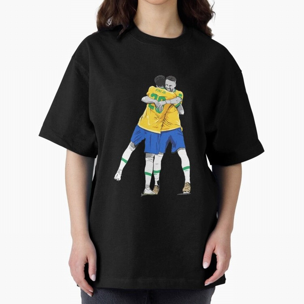 BRAZIL Neymar Jr and Vini Jr World Cup Celebration Oversized T-Shirt Follow Every Goal of FIFA World Cup 2026 Group Stage for Fans of Haaland and Mbappe and Brazil, Portugal and Argentina, Bringing Goal Celebration Energy, Supporter Heritage,