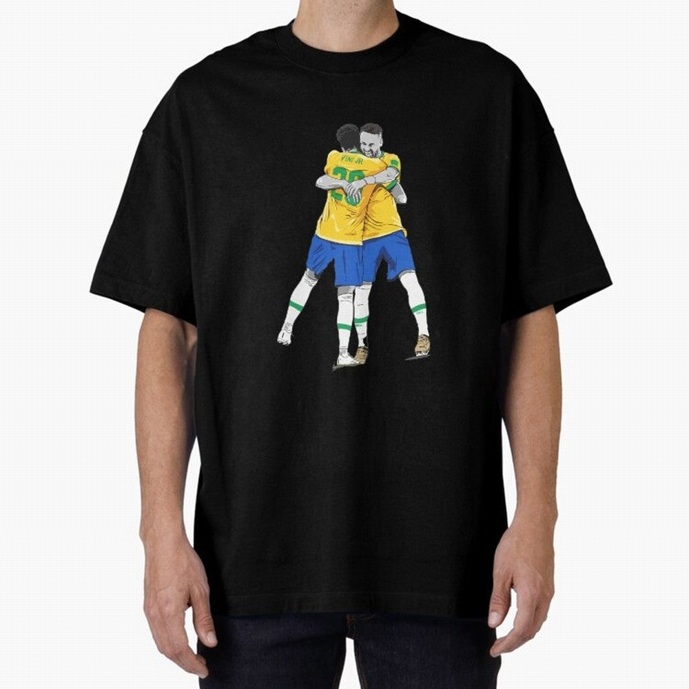 BRAZIL Neymar Jr and Vini Jr World Cup Celebration Oversized T-Shirt Follow Every Goal of FIFA World Cup 2026 Group Stage for Fans of Haaland and Mbappe and Brazil, Portugal and Argentina, Bringing Goal Celebration Energy, Supporter Heritage,