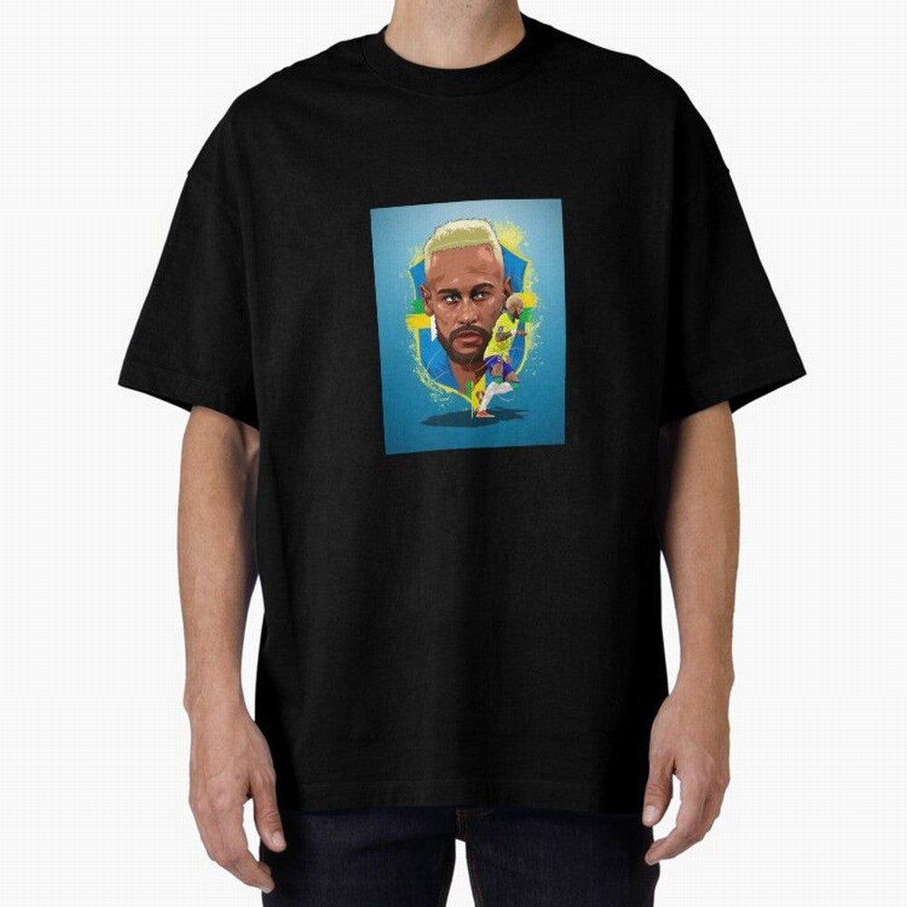neymar art - neymar illustration T Shirt Oversized T-Shirt Bring Stadium Energy to Match Day Hype around FIFA World Cup 2026 USA Canada Mexico, CR7, Spain and Netherlands, Worldwide Fan Energy, Dramatic Goals, Stadium Lights and Championship