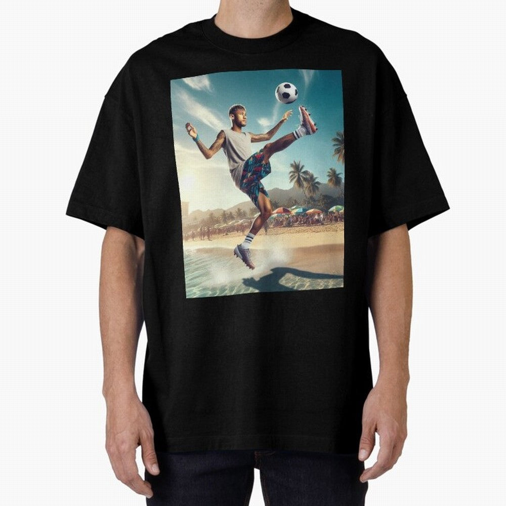 Neymar Junior Playing on Beach Classic T-Shirt Bring Retro Soccer Energy to FIFA World Cup 2026 for Fans of Messi and Cristiano Ronaldo and England, France and Netherlands, Bringing Football History, Final Match Energy, Crowd Noise and Once in a