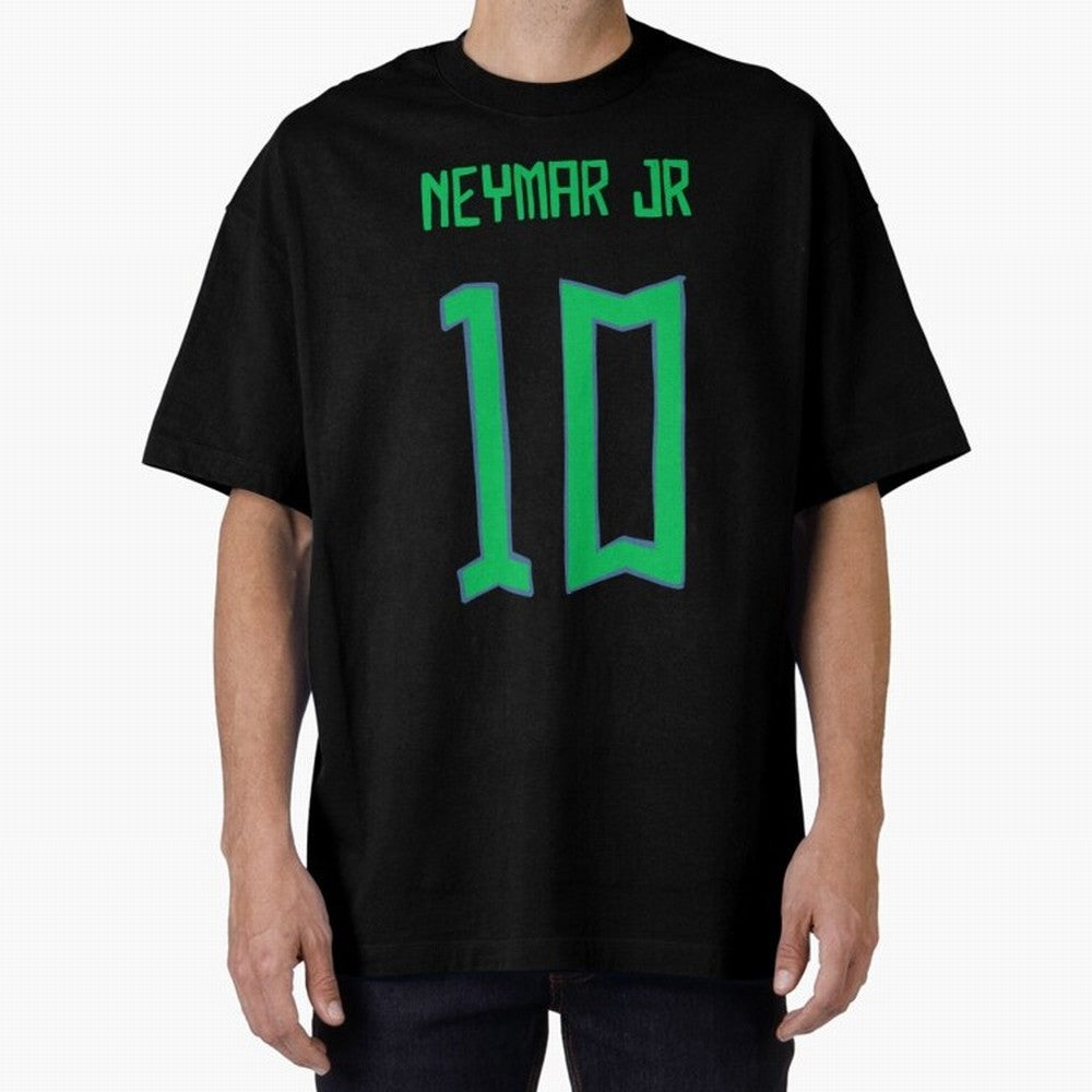 Neymar Jr #10 (Brazil) Oversized T-Shirt Honor the Beautiful Game during the FIFA World Cup 2026 Journey through Cristiano Ronaldo, Haaland and CR7 Highlights, Spain and Netherlands Pride, Classic Soccer Heritage, Championship Pressure, Fan Loyalty