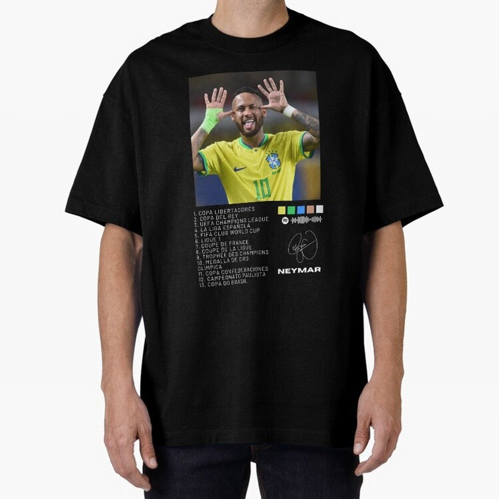 Neymar Brazil 10 Oversized T-Shirt Relive Legendary Nights from FIFA World Cup 2026 USA Canada Mexico Spirit, Driven by Argentina and Brazil, Messi and Cristiano Ronaldo, Champion Mindset, Group Stage Buzz, Knockout Tension and Passionate Fan