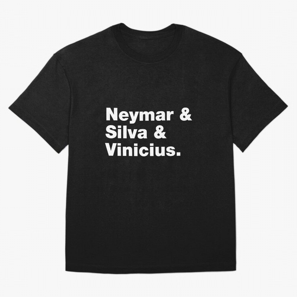 Neymar + Silva + Vinicius - Brazil Brazilian World Cup Squad Team Players Football Soccer Qatar WC 22 Oversized T-Shirt Embrace FIFA World Cup 2026 for Fans of CR7 and Messi and England, Bringing Goal Celebration Energy, Supporter Heritage,
