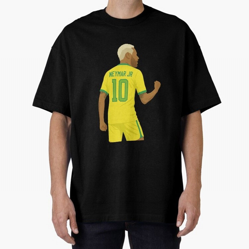 Neymar Jr in Yellow Glory Sticker Oversized T-Shirt Upgrade the FIFA World Cup 2026 Journey through Neymar Highlights, Netherlands Pride, Stadium Memories, Football Loyalty, International Chants and Championship Tradition; Built for Supporters