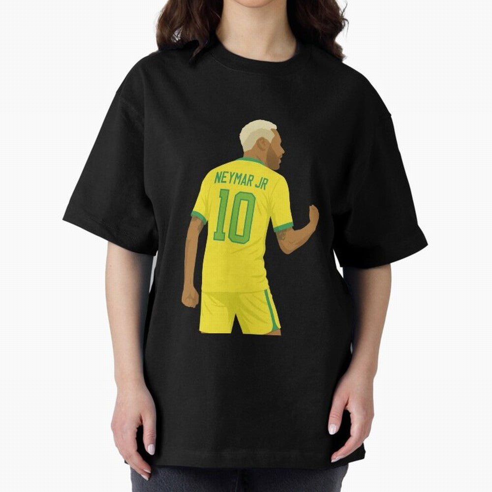Neymar Jr in Yellow Glory Sticker Oversized T-Shirt Upgrade the FIFA World Cup 2026 Journey through Neymar Highlights, Netherlands Pride, Stadium Memories, Football Loyalty, International Chants and Championship Tradition; Built for Supporters