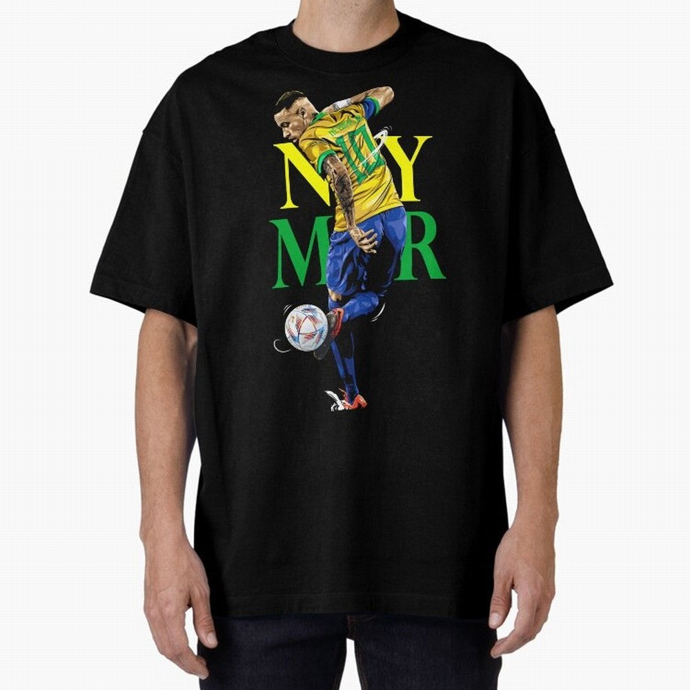 Neymar JR Brazil Oversized T-Shirt Carry the Colors and Pride of FIFA World Cup 2026 Group Stage for Fans of CR7 and Netherlands, Bringing Football History, Final Match Energy, Crowd Noise and Once in a Lifetime Moments; Ideal for Fans Who Follow