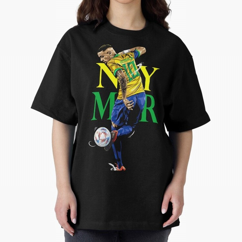 Neymar JR Brazil Oversized T-Shirt Carry the Colors and Pride of FIFA World Cup 2026 Group Stage for Fans of CR7 and Netherlands, Bringing Football History, Final Match Energy, Crowd Noise and Once in a Lifetime Moments; Ideal for Fans Who Follow