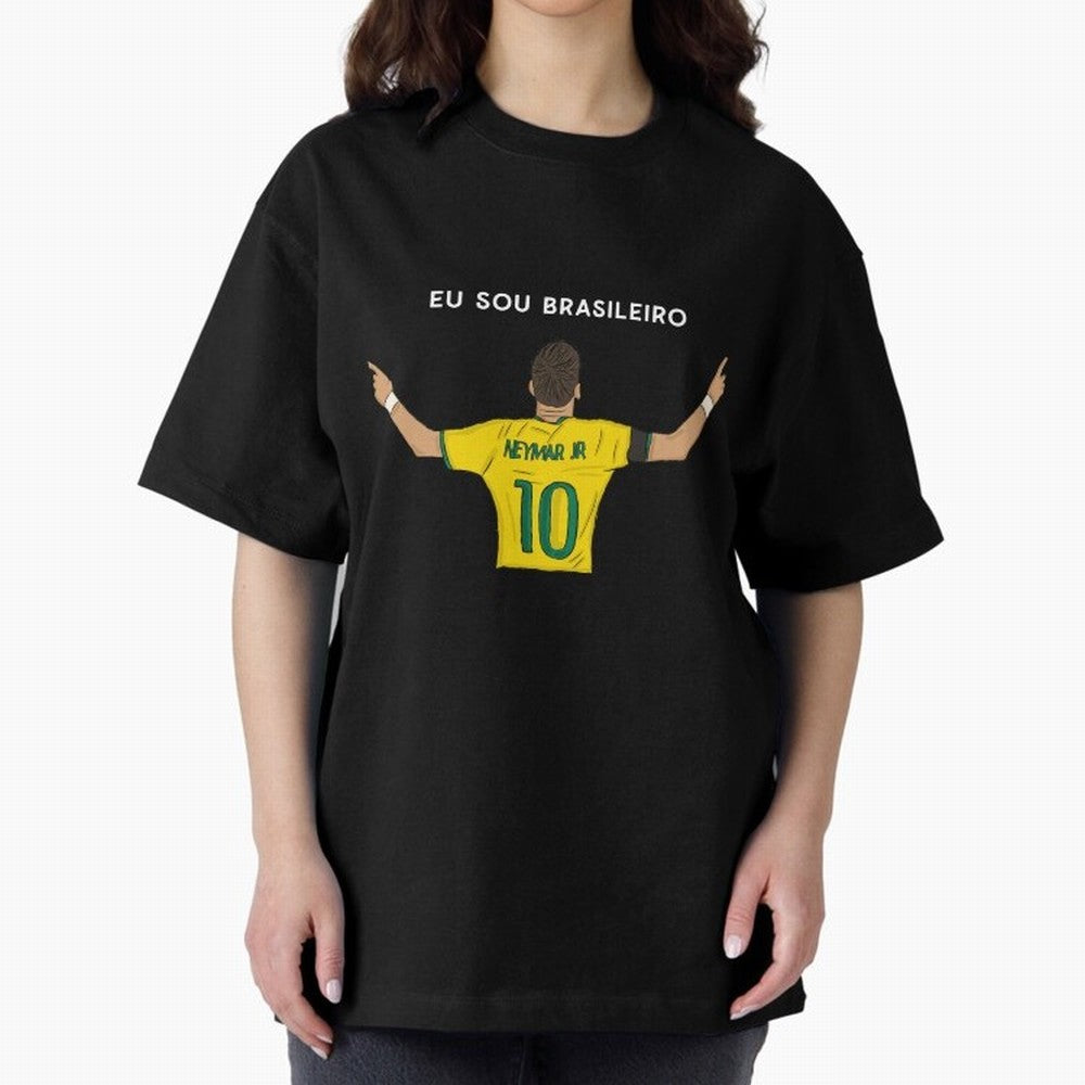 Neymar Jr Brazil Oversized T-Shirt Cheer for FIFA World Cup 2026 Spirit, Centered on England, Neymar, Stadium Chants, National Pride, Trophy Dreams and Unforgettable Football Memories; Perfect for Supporters Who Want Bold Football Energy, Global