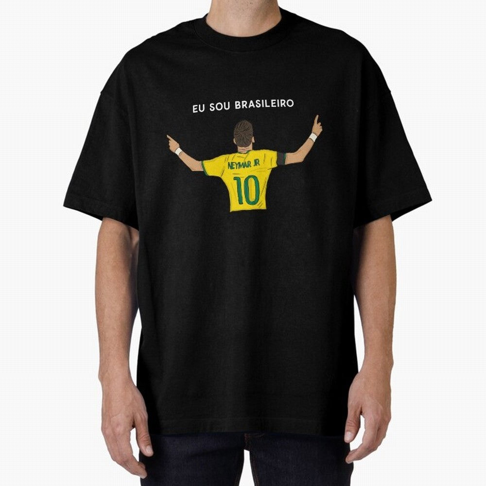 Neymar Jr Brazil Oversized T-Shirt Cheer for FIFA World Cup 2026 Spirit, Centered on England, Neymar, Stadium Chants, National Pride, Trophy Dreams and Unforgettable Football Memories; Perfect for Supporters Who Want Bold Football Energy, Global