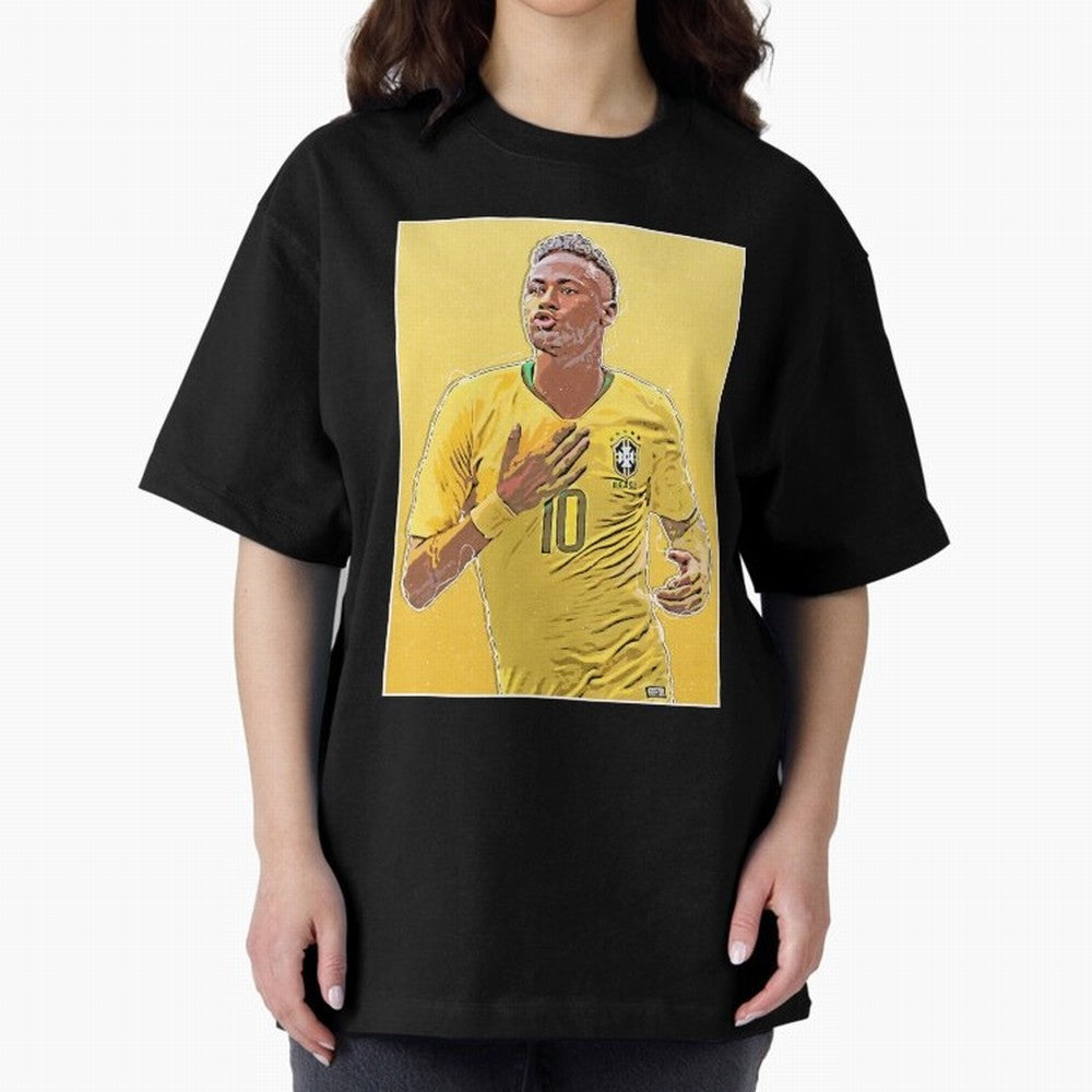 Neymar Oversized T-Shirt Feel the Trophy Chase of Global Football Passion for FIFA World Cup 2026 USA Canada Mexico, Filled with Cristiano Ronaldo, Spain and Netherlands, Sports Nostalgia, International Competition, Famous Players and Unforgettable