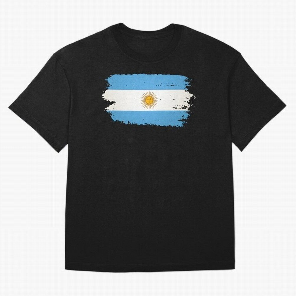 ARGENTINIAN FLAG PRINT Oversized T-Shirt Spotlight the FIFA World Cup 2026 Group Stage Journey through Messi and Cristiano Ronaldo Highlights, Argentina Pride, Tournament Hype, Historic Matchups, Family Viewing Parties and Global Sports Pride;