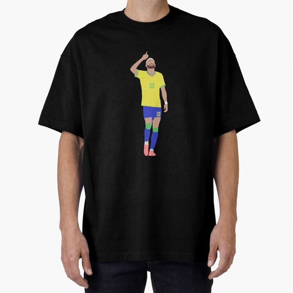 Neymar Brazil Football Captain Oversized T-Shirt Bring Home Match Day Hype around FIFA World Cup 2026 USA Canada Mexico, Cristiano Ronaldo, Haaland and CR7, Brazil, Retro Football Energy, Iconic Rivalries, Trophy Chase Drama and Stadium Atmosphere;