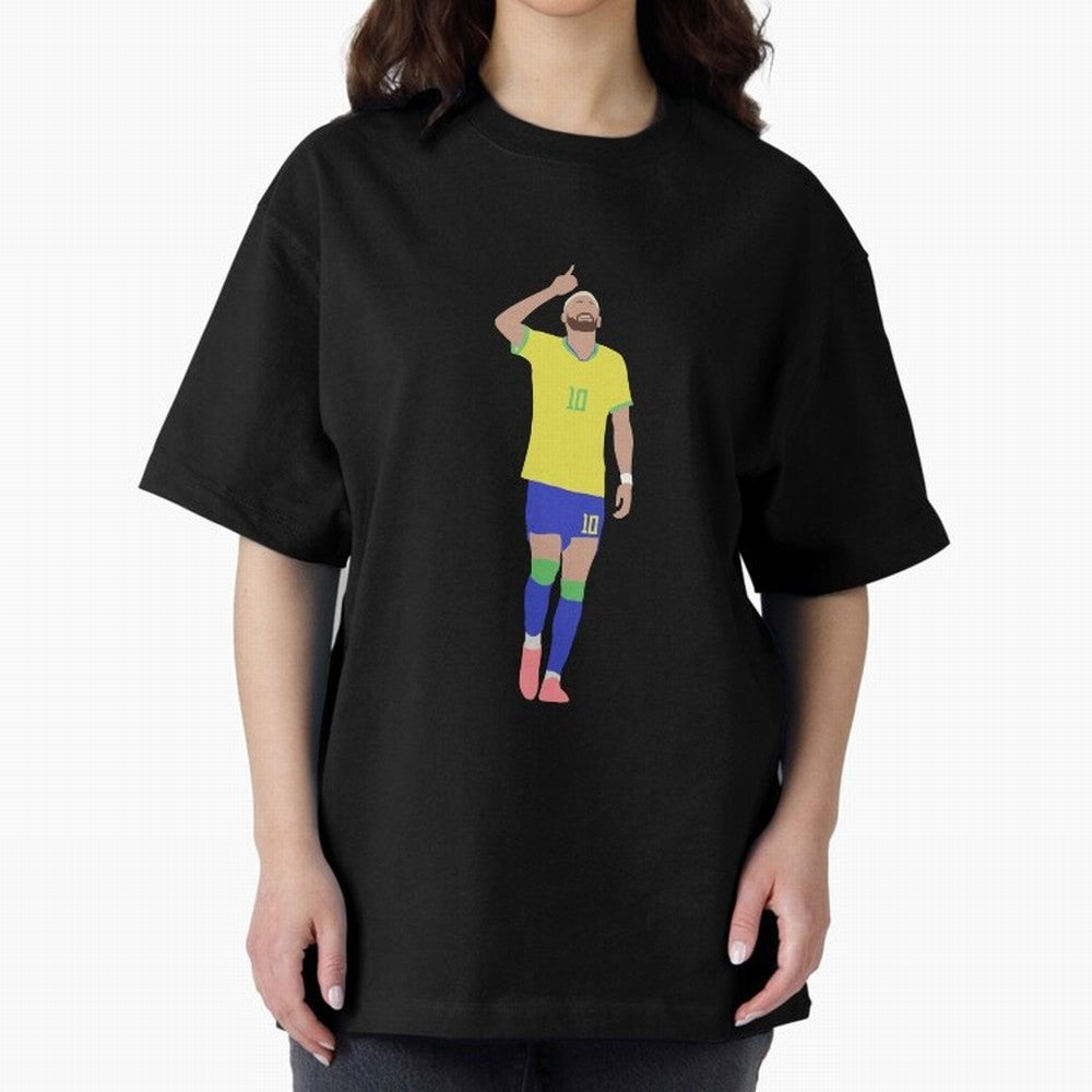 Neymar Brazil Football Captain Oversized T-Shirt Bring Home Match Day Hype around FIFA World Cup 2026 USA Canada Mexico, Cristiano Ronaldo, Haaland and CR7, Brazil, Retro Football Energy, Iconic Rivalries, Trophy Chase Drama and Stadium Atmosphere;