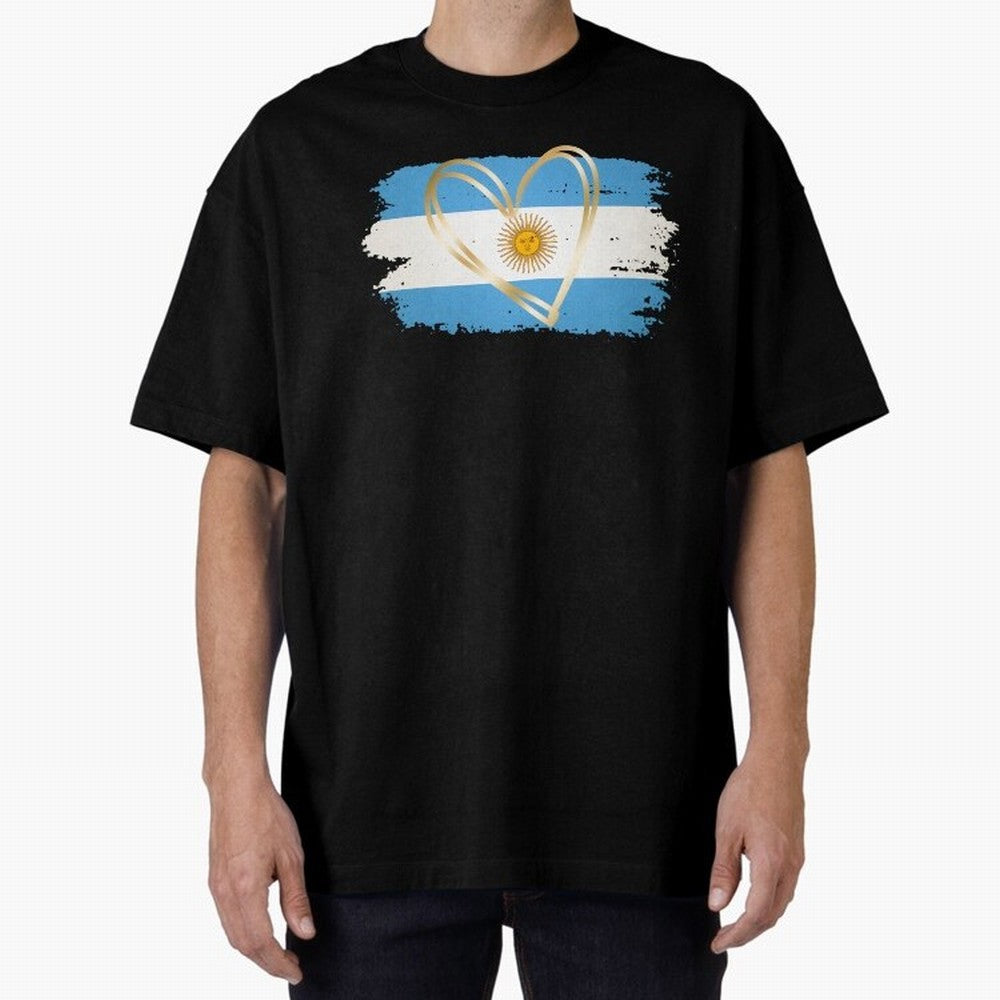 ARGENTINA FLAG WITH GOLDEN HEART Classic T-Shirt Live for the Drama of Match Day Hype around FIFA World Cup 2026 Group Stage, Messi, Spain and Netherlands, Worldwide Fan Energy, Dramatic Goals, Stadium Lights and Championship Celebrations; Made for