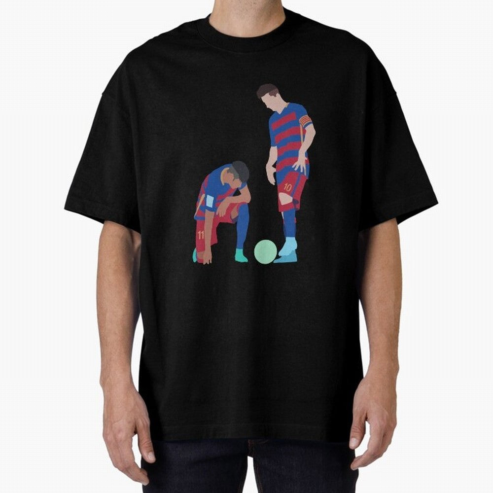 Messi and Neymar Football Free Kick Classic T-Shirt Honor Football Greatness during Global Football Passion for FIFA World Cup 2026 USA Canada Mexico, Celebrating Messi, CR7 and Mbappe, Portugal, Spain and Germany, Sports Nostalgia, International