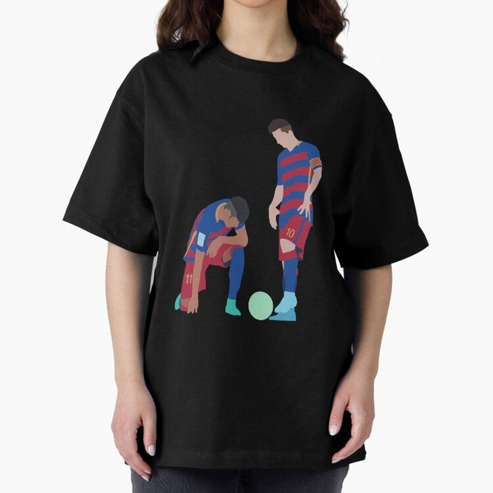 Messi and Neymar Football Free Kick Classic T-Shirt Honor Football Greatness during Global Football Passion for FIFA World Cup 2026 USA Canada Mexico, Celebrating Messi, CR7 and Mbappe, Portugal, Spain and Germany, Sports Nostalgia, International